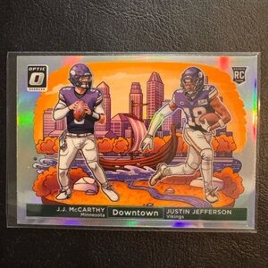 2024 Panini Donruss Optic Downtown JJ McCarthy Justin Jefferson MN Vikings
